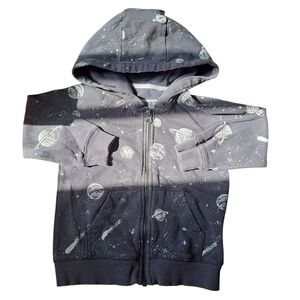 🎁 Carter’s Toddler Space Print Hoodie – Size 3T (Used, Sleeve Wear)
